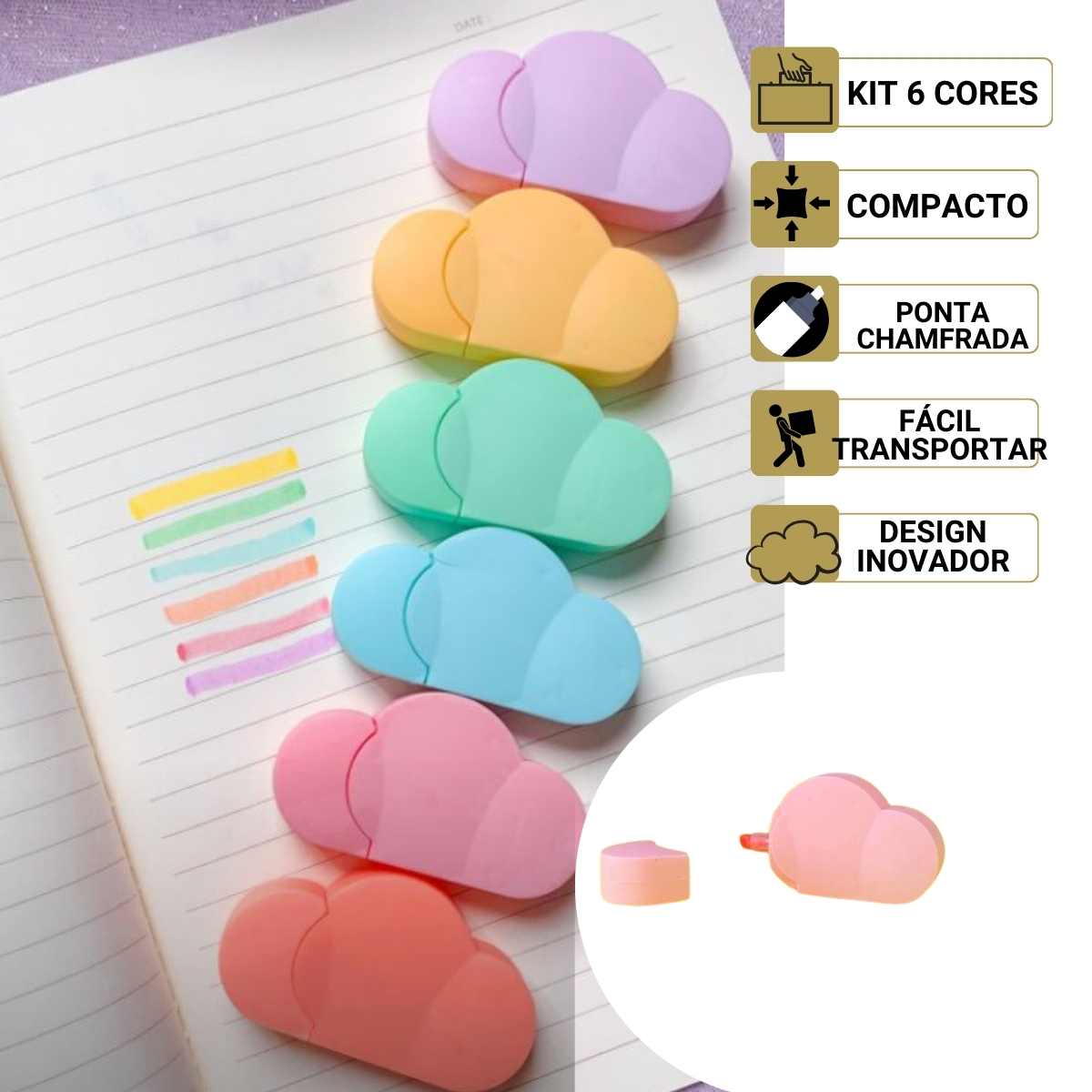 Kit Marca Texto Nuvem Diversas Cores C42048