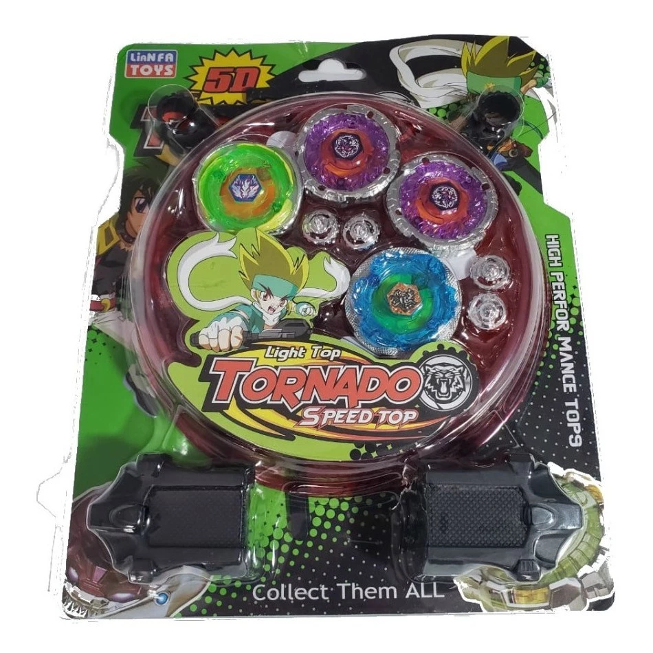 Kit 4 Beyblade Metal com Lançador e Arena TH-3556