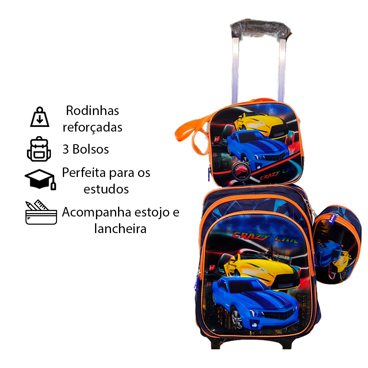 Mochila Infantil Pequena Temática com Rodinhas - LKR-164