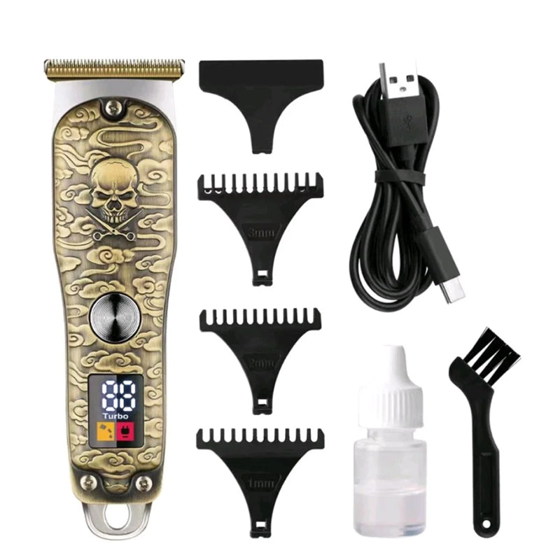 Máquina de Cortar Cabelo Profissional 5W Personalizada com Display e Acessórios - SK16023