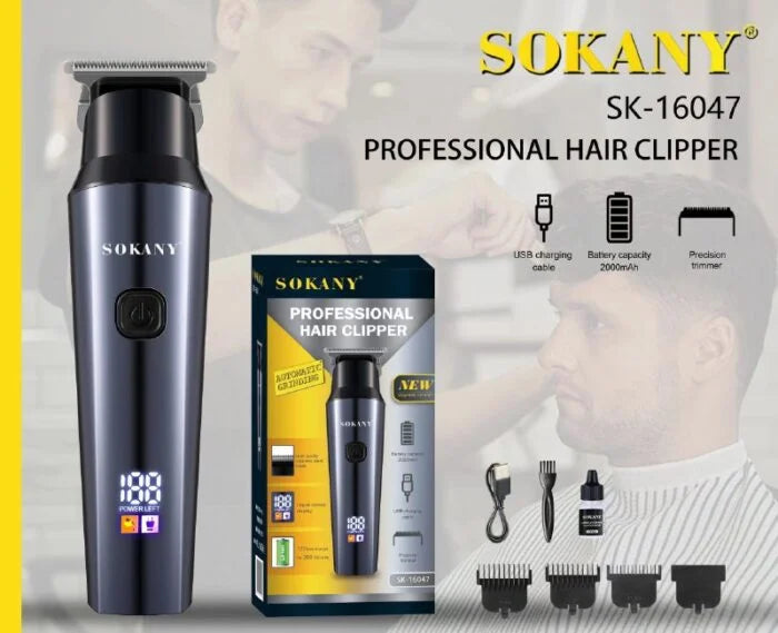 Máquina de Cortar Cabelo Profissional 5W Preta com Acessórios - SK16047