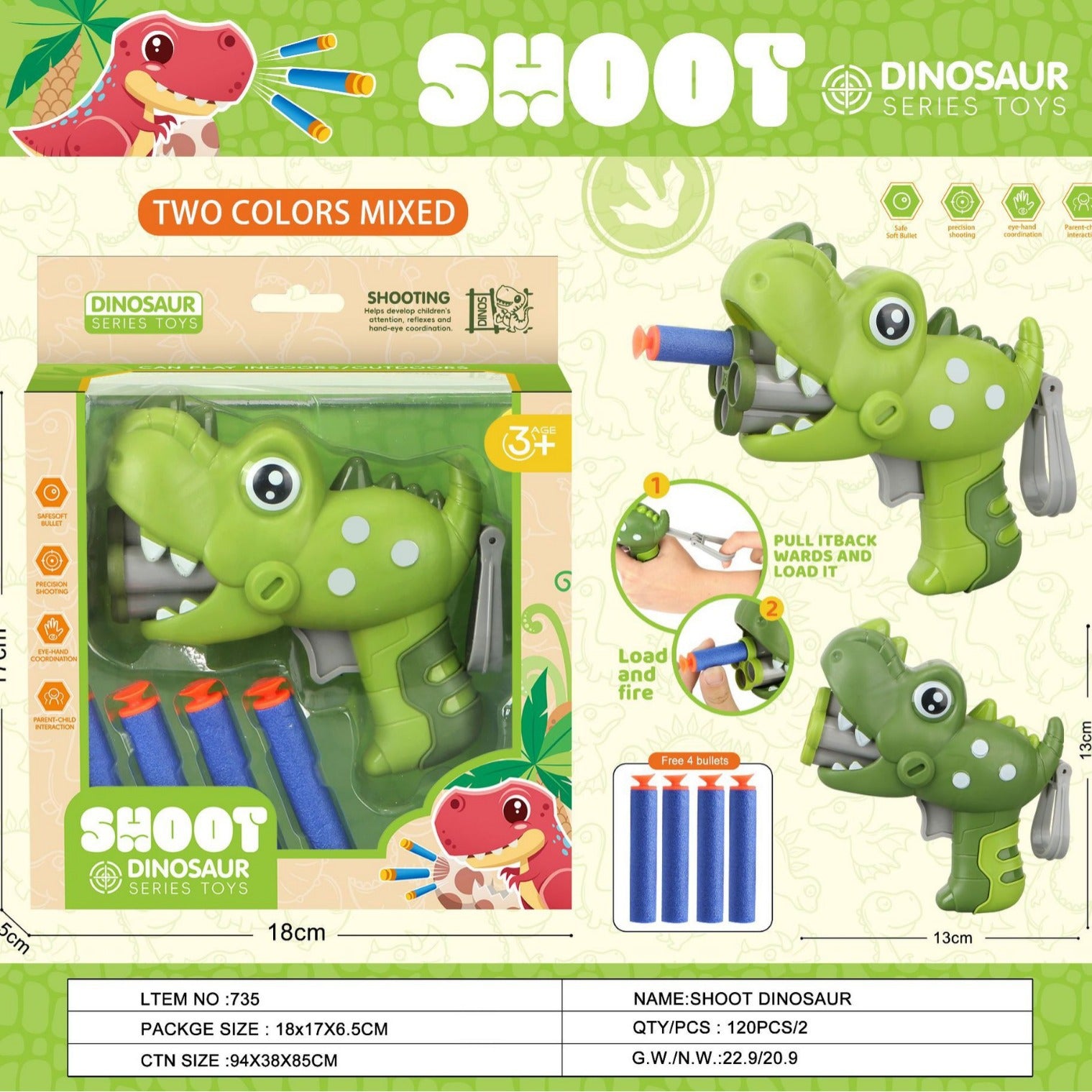 Arminha de Brinquedo Dinossauro Gun TH-3741